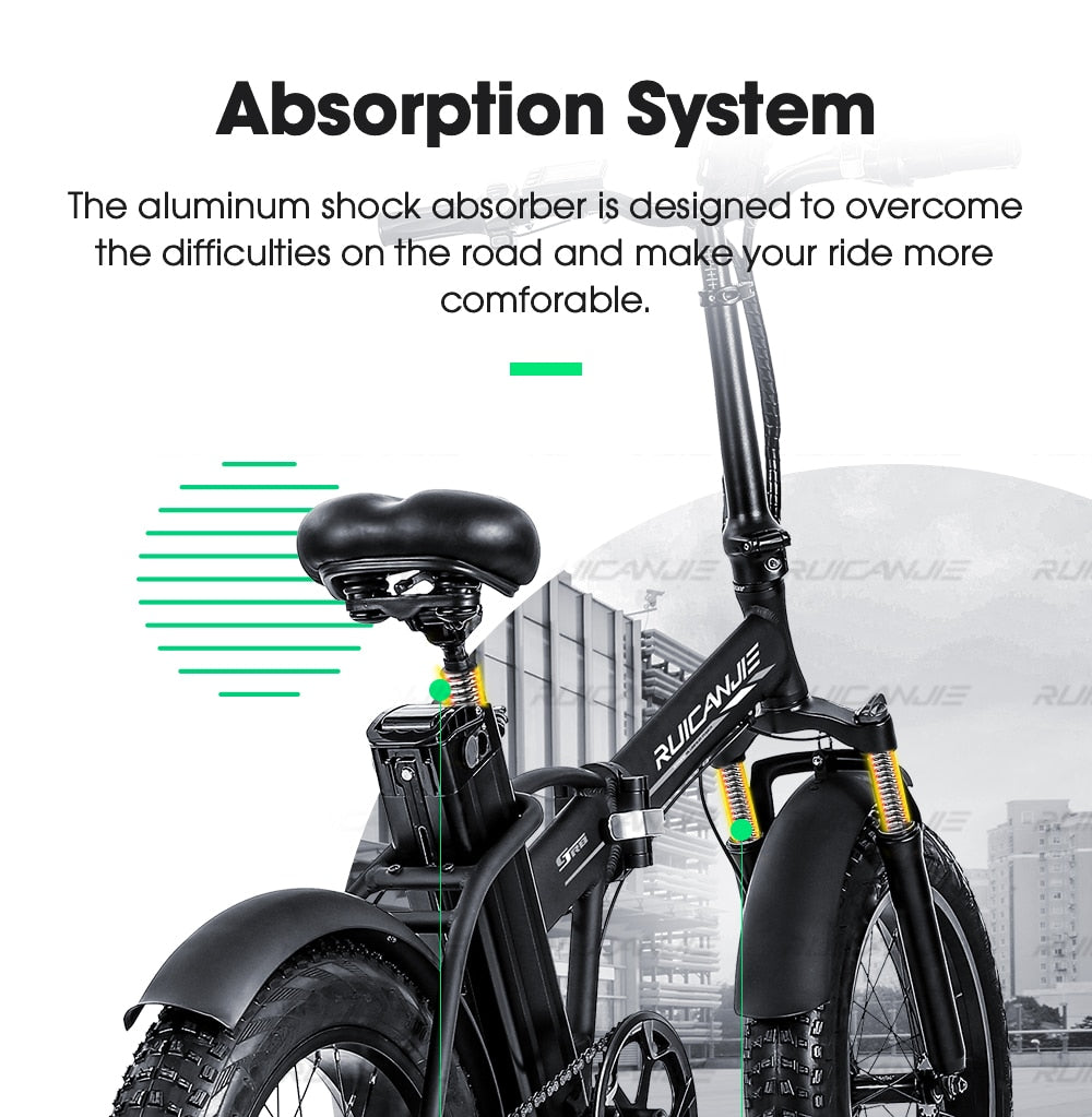 Electric bike 20 inch eBike snowbike 48V 15AH lithium battery