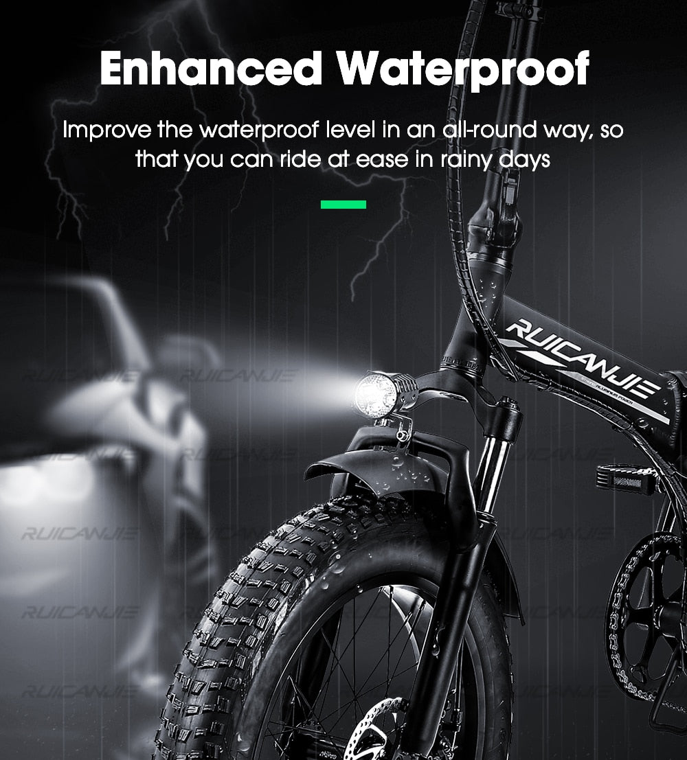 Electric bike 20 inch eBike snowbike 48V 15AH lithium battery