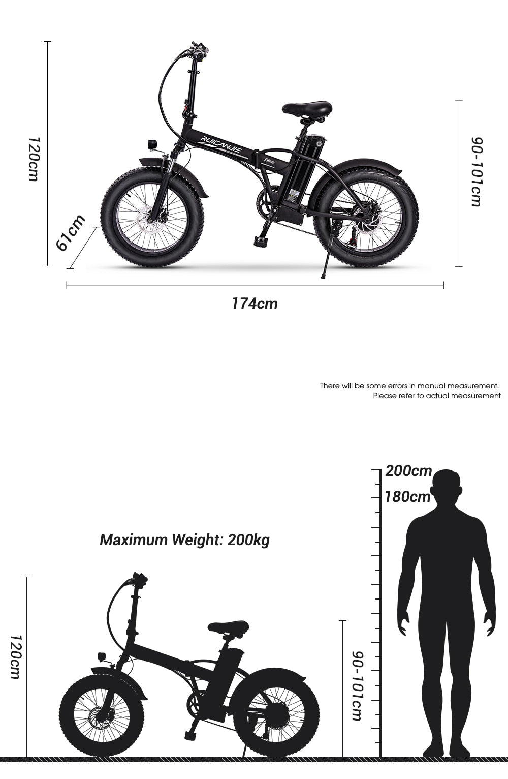 Electric bike 20 inch eBike snowbike 48V 15AH lithium battery