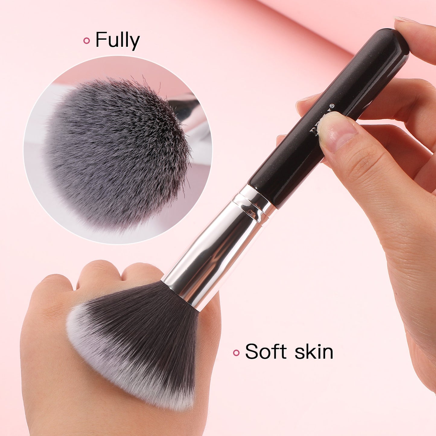 Makeup brushes set Natural goat hair - Black
