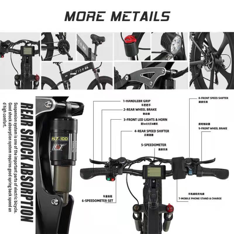 Electric Mountain Bike 48V12.8ah 1000W Max 50km/h