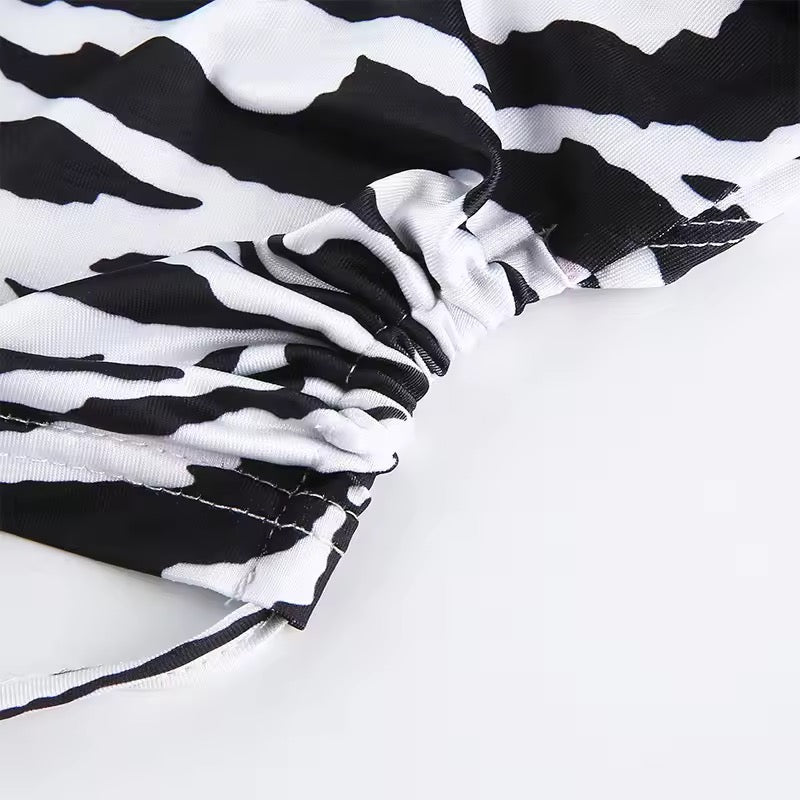 Open-Back Zebra Tie Crop Top