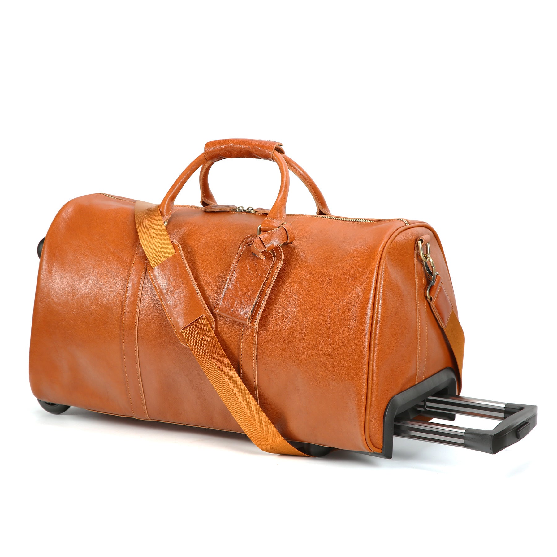 Classic Business Leather Travel Trolley Bag