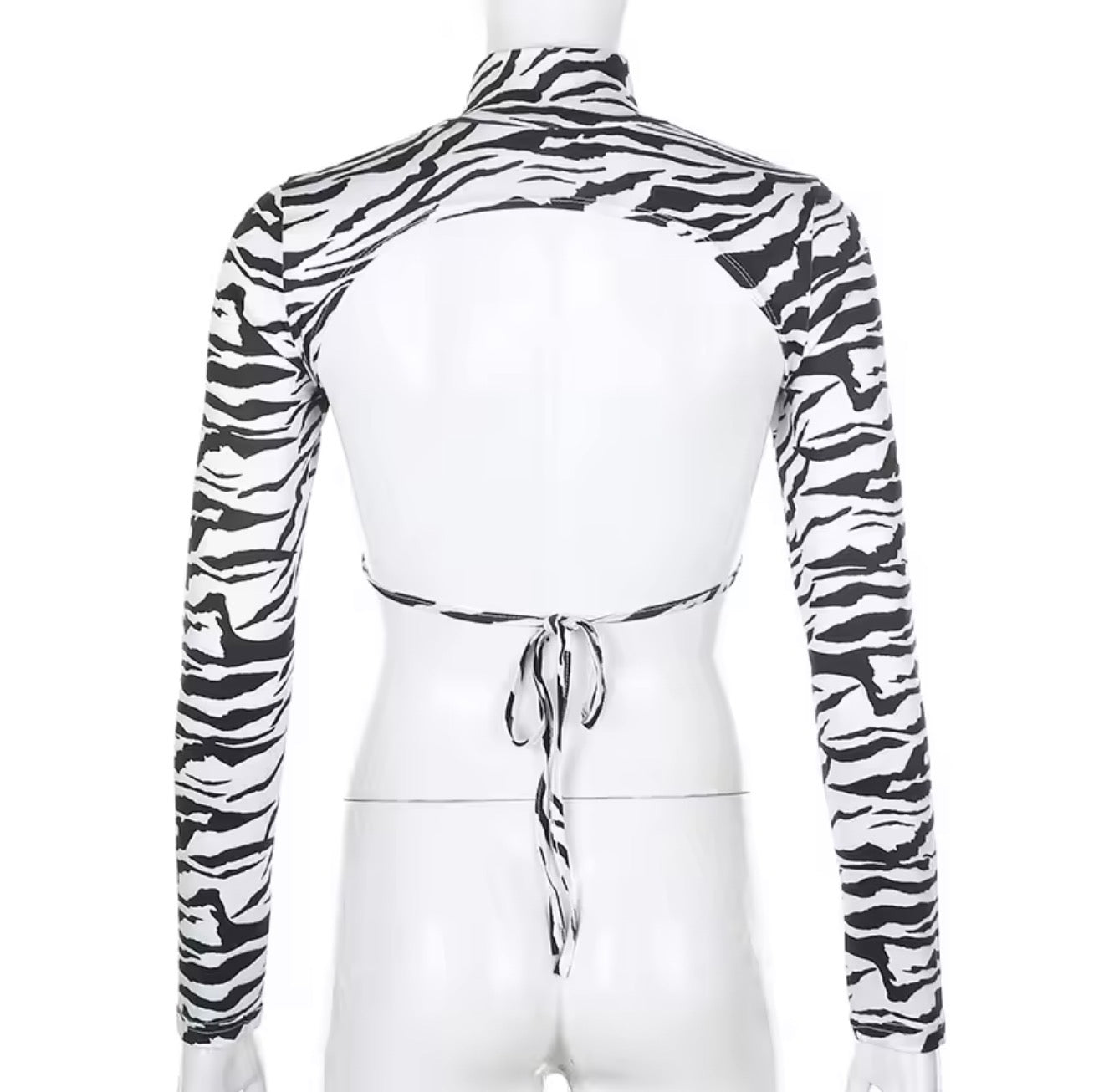 Open-Back Zebra Tie Crop Top