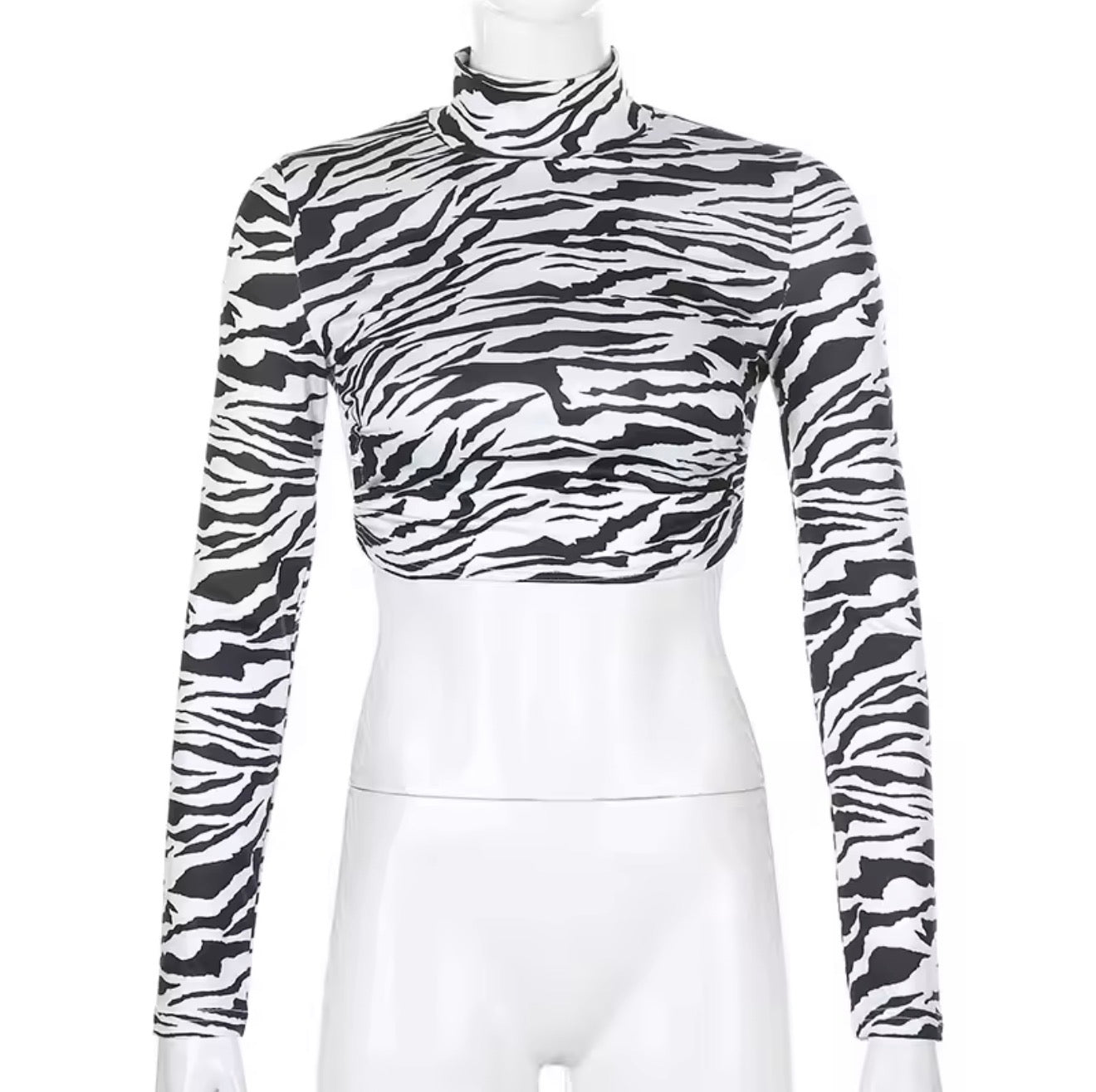 Open-Back Zebra Tie Crop Top