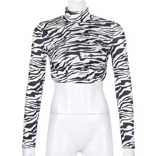 Open-Back Zebra Tie Crop Top