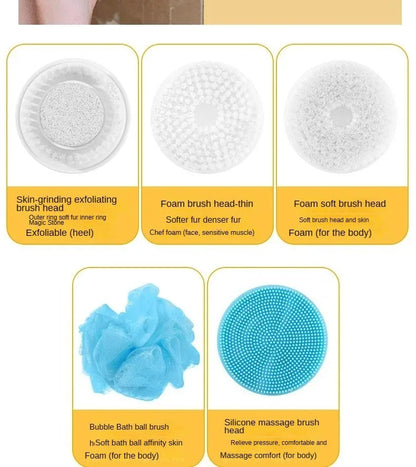 Shower Scrub Brush Rechargeable - 5 Heads