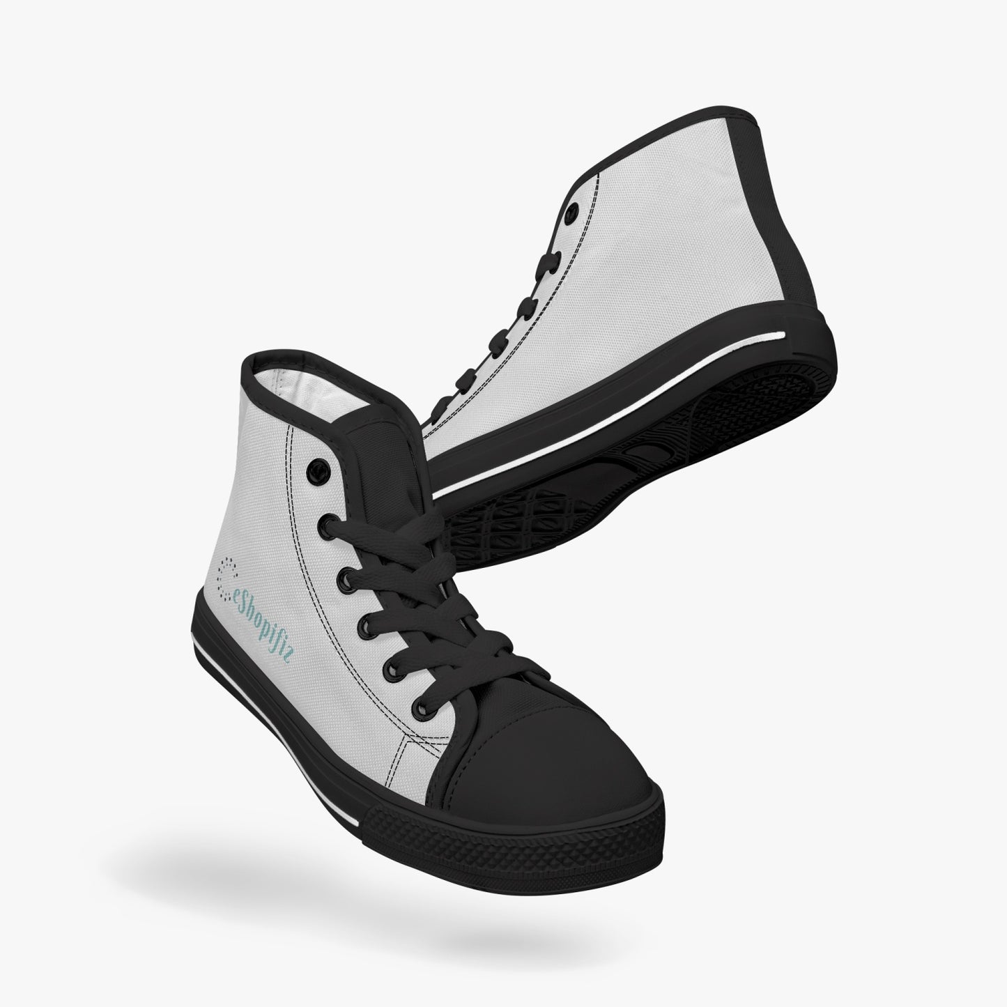 Kid’s High-Top Canvas Shoes-Black