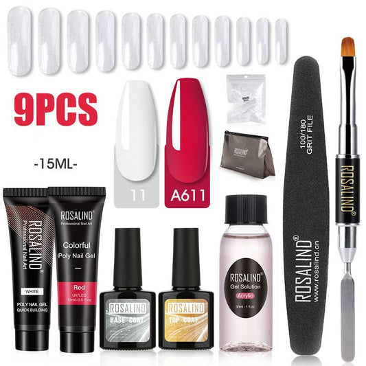 Professional Poly Nail Gel Kit: 6 - 9 Piece Sets