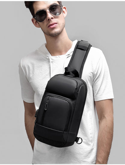 Crossbody Backpack Fits a 9.7 inch Tablet with USB Charger Waterproof Design