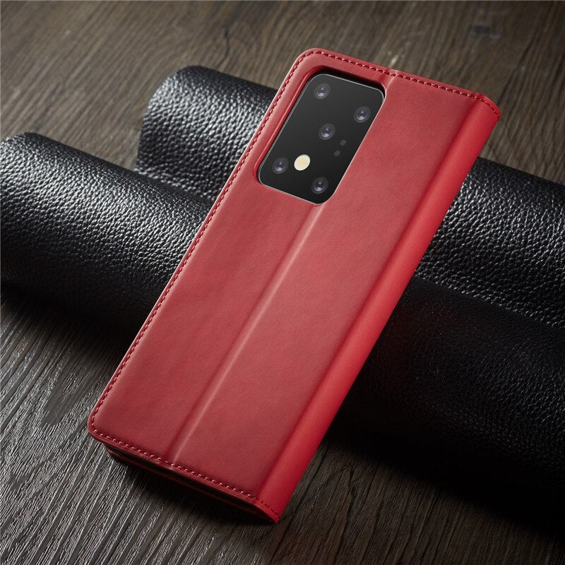 Magnetic Leather Case For S20