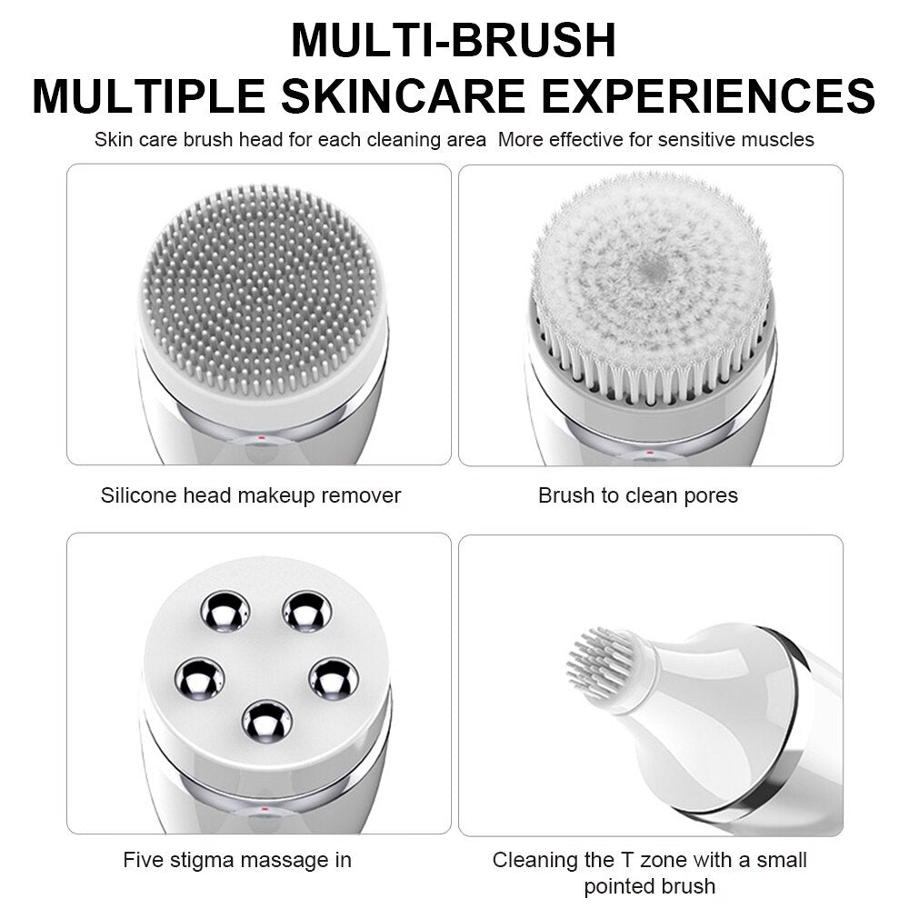 Facial Cleansing Brush with 360 Rotating Head