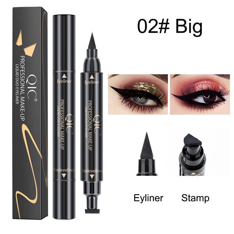 Double-Headed Eyeliner Stamp 2 In1 Quick-drying Liquid Eyeliner Waterproof Easy-to-use Stamp Eye Liner Black Smooth Eye Makeup