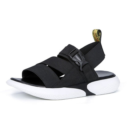 Fashion open toe sports sandals T-shaped buckle thick heel platform shoes 2020 women's summer flat casual shoes women's slippers