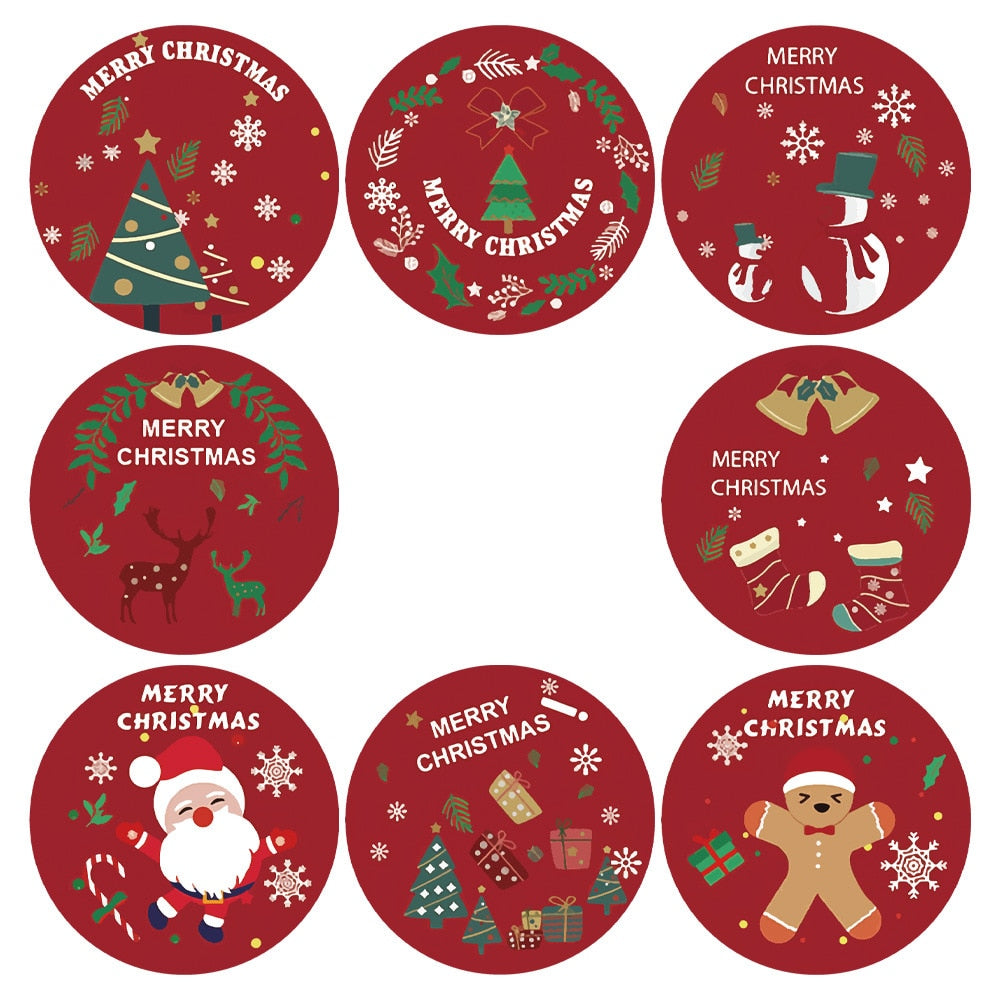 100-500 piece Merry Christmas Stickers