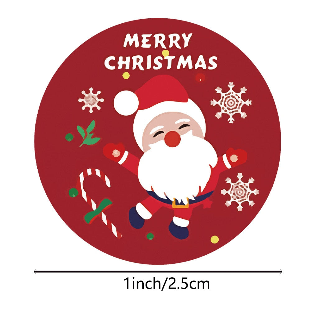 100-500 piece Merry Christmas Stickers