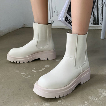 Luxury Platform slip-on chunky heel Boots