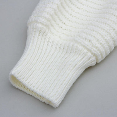 Ladies off-the-shoulder lantern sleeve knitted sweater or dress