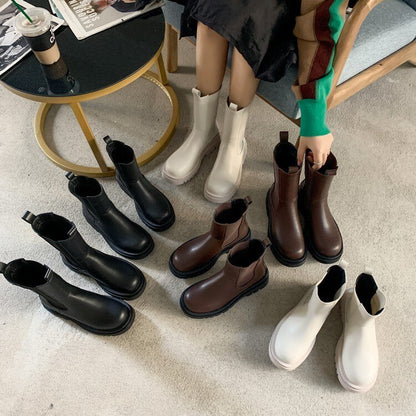 Luxury Platform slip-on chunky heel Boots