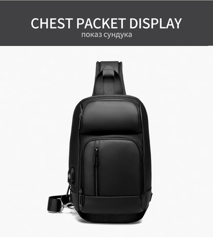 Crossbody Backpack Fits a 9.7 inch Tablet with USB Charger Waterproof Design