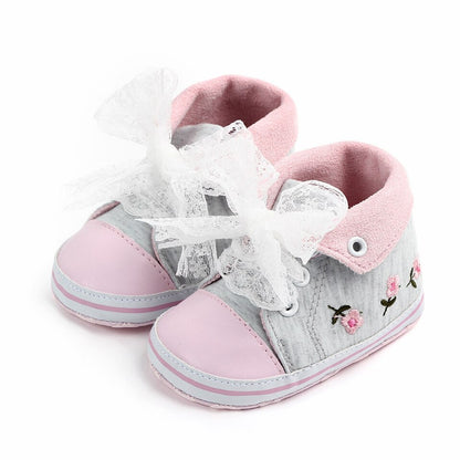 Baby Lace-up Floral Prewalker Shoe