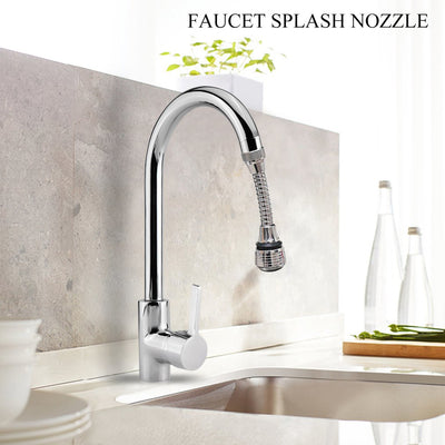 Faucet Extension with Bendable Splash Nozzle