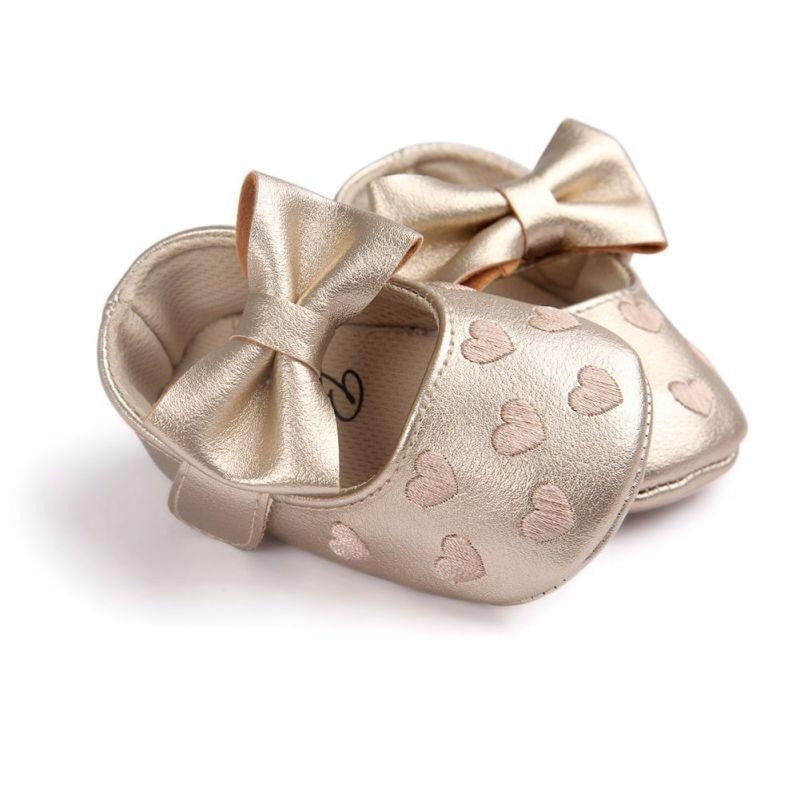 Cute Baby Shoes Heart and Bow - Non-slip Footwear