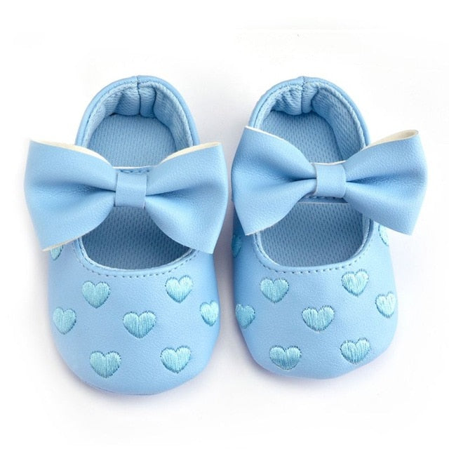 Cute Baby Shoes Heart and Bow - Non-slip Footwear