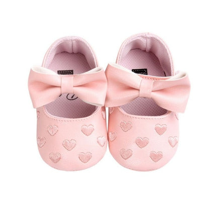 Cute Baby Shoes Heart and Bow - Non-slip Footwear