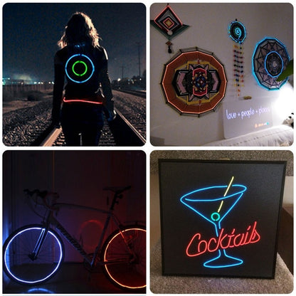 Flexible Neon Light 1m/3m/5M 3V  Glow EL Wire Rope tape Cable Strip LED Neon Lights Shoes Clothing Car waterproof led strip