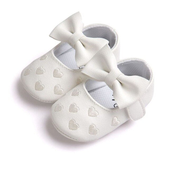 Cute Baby Shoes Heart and Bow - Non-slip Footwear