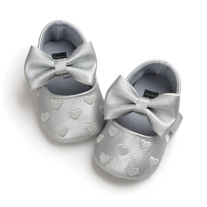 Cute Baby Shoes Heart and Bow - Non-slip Footwear