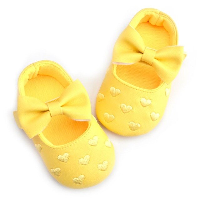 Cute Baby Shoes Heart and Bow - Non-slip Footwear