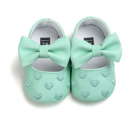 Cute Baby Shoes Heart and Bow - Non-slip Footwear