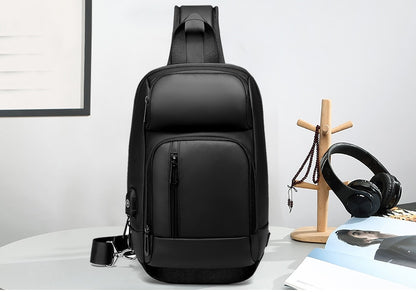 Crossbody Backpack Fits a 9.7 inch Tablet with USB Charger Waterproof Design