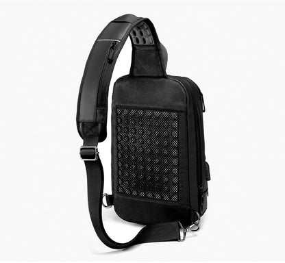 Crossbody Backpack Fits a 9.7 inch Tablet with USB Charger Waterproof Design