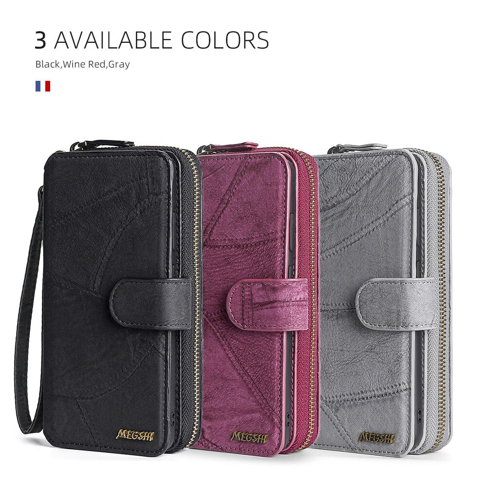 PU Leather Samsung Case Wallet - Big Multifunction Wallet