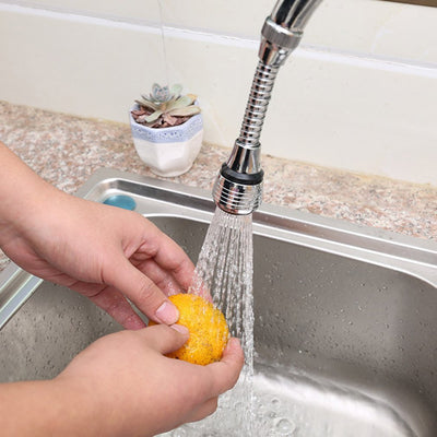 Faucet Extension with Bendable Splash Nozzle