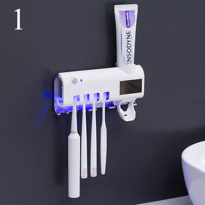UV Toothbrush Holder & Toothpaste Dispenser - Solar Energy enhanced