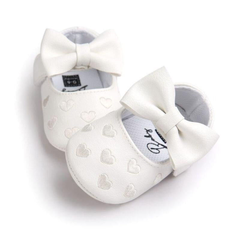 Cute Baby Shoes Heart and Bow - Non-slip Footwear