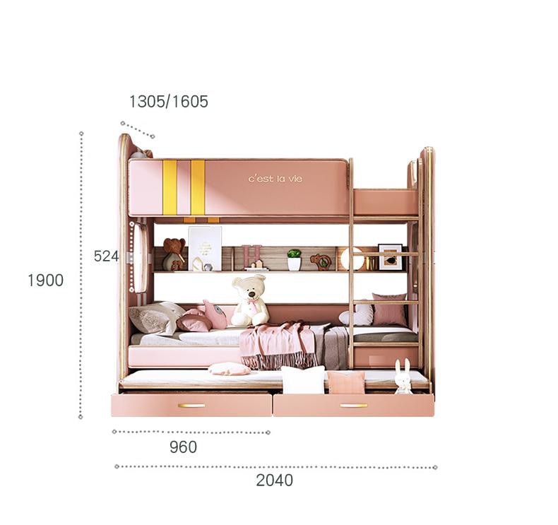 Children's upper and lower bunk - solid wood