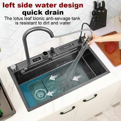 Waterfall Kitchen Sink Set ~ Display Large Multifunctional Sink