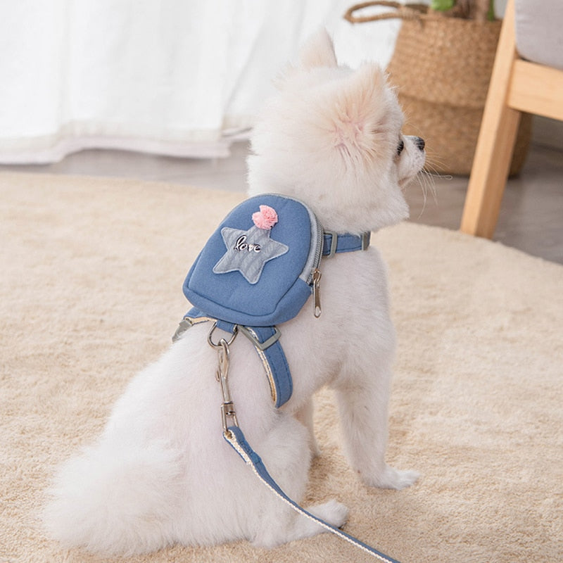 Small Dog Harness with backpack