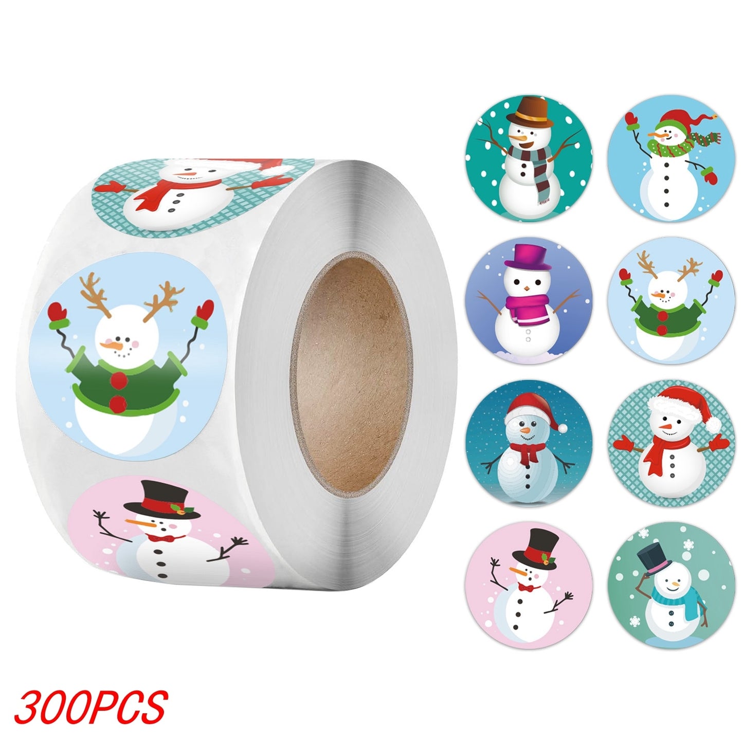 50-500Pcs Christmas Tree Santa Clause Merry Christmas Stickers - 2.5cm