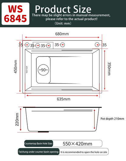 Waterfall Kitchen Sink Set ~ Display Large Multifunctional Sink