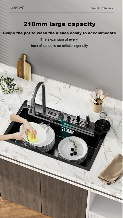 Waterfall Kitchen Sink Set ~ Display Large Multifunctional Sink