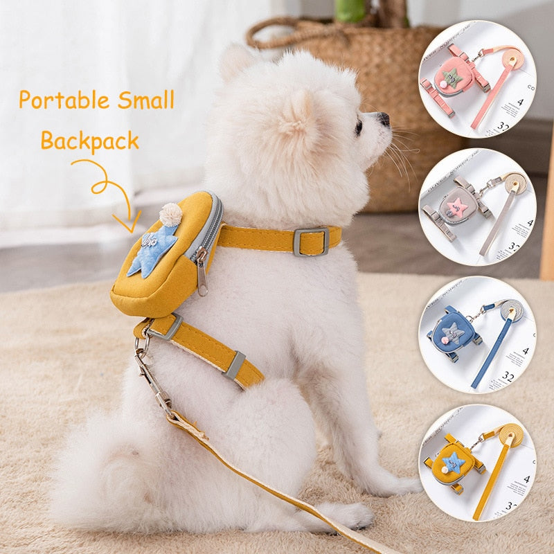 Small Dog Harness with backpack