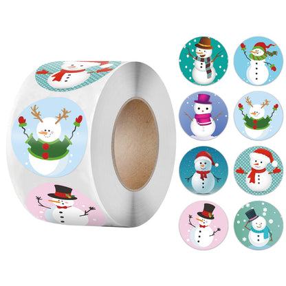 50-500Pcs Christmas Tree Santa Clause Merry Christmas Stickers - 2.5cm