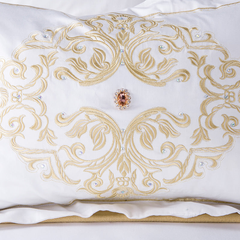 White and Gold Colour Luxury Duvet Cover Bed set