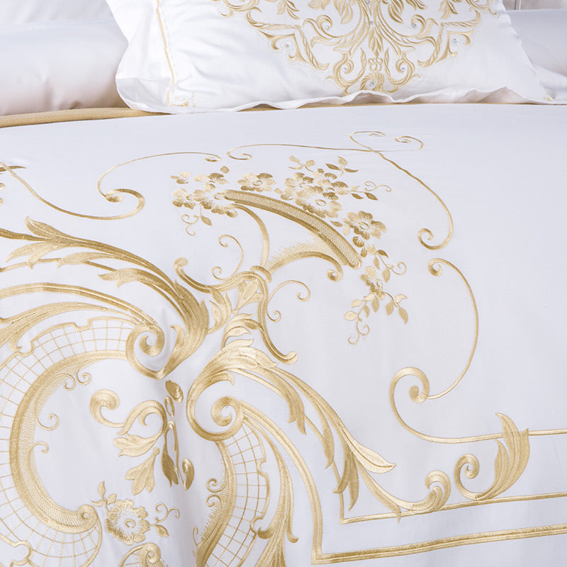 White and Gold Colour Luxury Duvet Cover Bed set